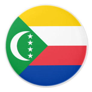 Bouton De Porte En Céramique Drapeau des Comores