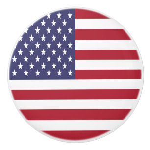 Bouton De Porte En Céramique Drapeau des États-Unis