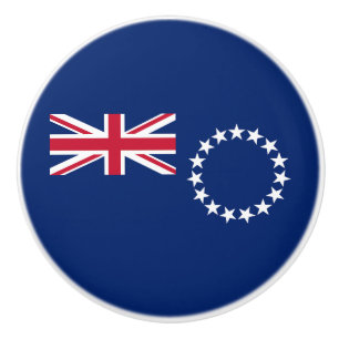Bouton De Porte En Céramique Drapeau des Îles Cook