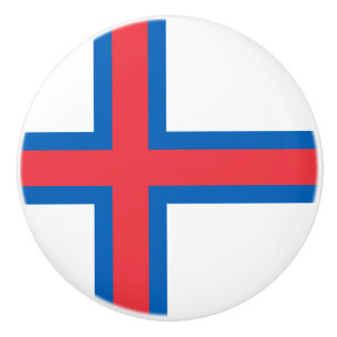 Bouton De Porte En Céramique Drapeau des îles Féroé