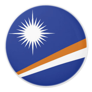Bouton De Porte En Céramique Drapeau des Îles Marshall