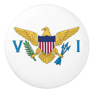 Bouton De Porte En Céramique Drapeau des îles Vierges américaines