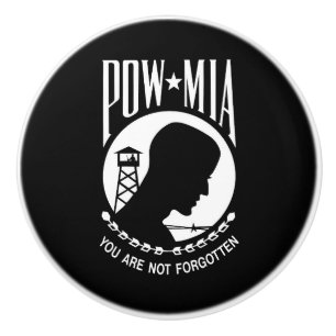 Bouton De Porte En Céramique Drapeau des POW MIA : Soldats disparus de la guerr
