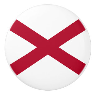 Bouton De Porte En Céramique Drapeau d'État de l'Alabama