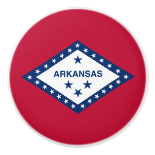 Bouton De Porte En Céramique Drapeau d'État de l'Arkansas
