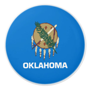 Bouton De Porte En Céramique Drapeau d'État de l'Oklahoma