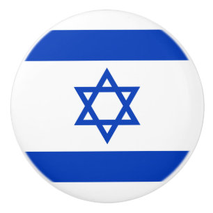 Bouton De Porte En Céramique Drapeau d'Israël