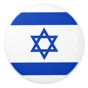 Bouton De Porte En Céramique Drapeau d'Israël Ceramic Knob