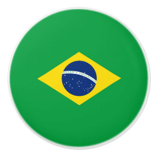 Bouton De Porte En Céramique Drapeau du Brésil