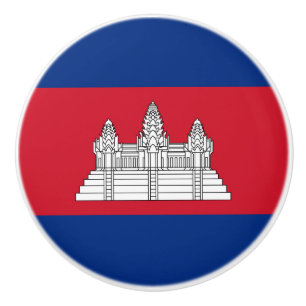 Bouton De Porte En Céramique drapeau du Cambodge