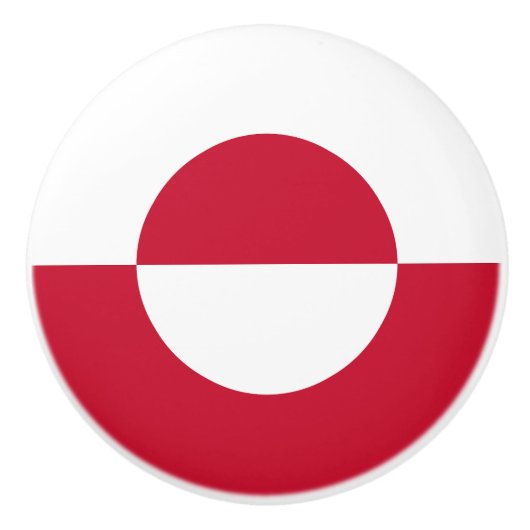 Bouton De Porte En Céramique Drapeau du Groenland (Devant)