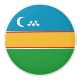 Bouton De Porte En Céramique Drapeau du Karakalpakstan