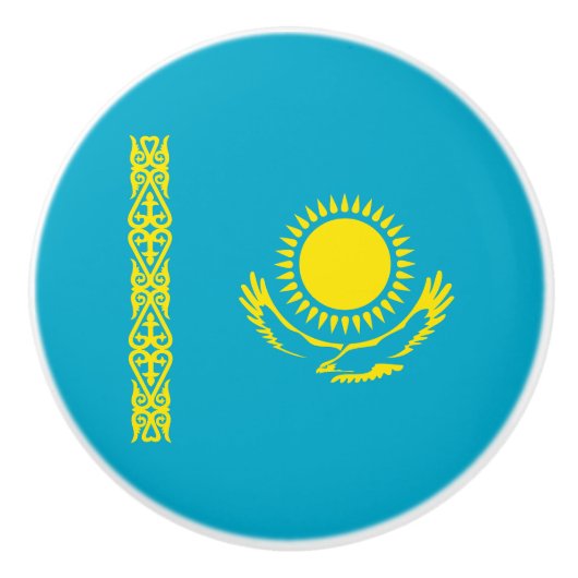 Bouton De Porte En Céramique Drapeau du Kazakhstan (Devant)