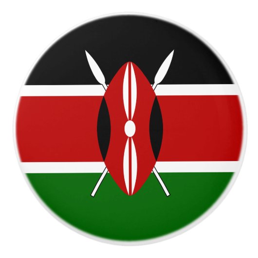 Bouton De Porte En Céramique Drapeau du Kenya (Devant)