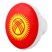 Bouton De Porte En Céramique Drapeau du Kirghizistan (Droite)