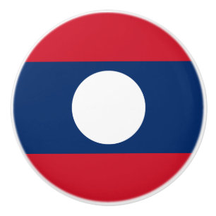Bouton De Porte En Céramique Drapeau du Laos
