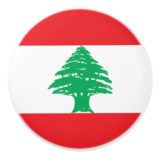 Bouton De Porte En Céramique Drapeau du Liban (Devant)