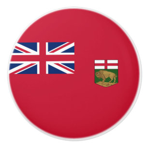 Bouton De Porte En Céramique Drapeau du Manitoba