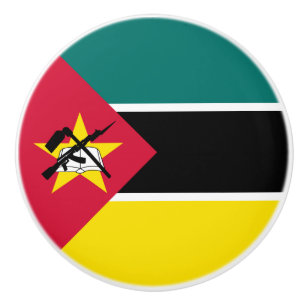 Bouton De Porte En Céramique Drapeau du Mozambique