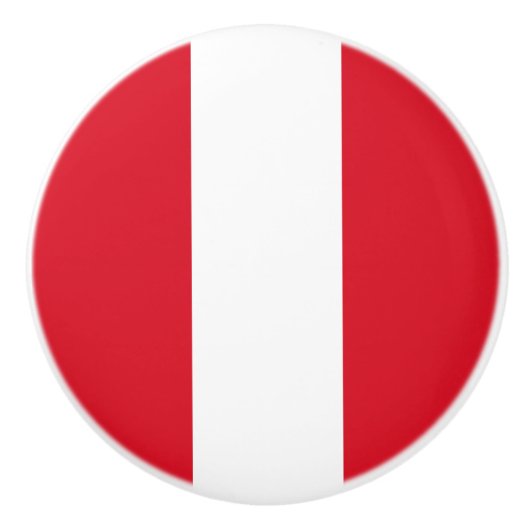 Bouton De Porte En Céramique Drapeau du Pérou (Devant)