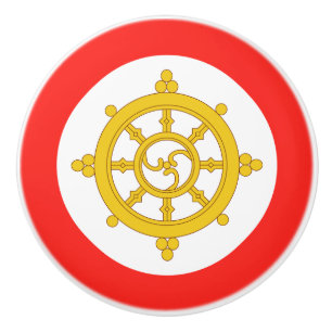 Bouton De Porte En Céramique Drapeau du Royaume du Sikkim