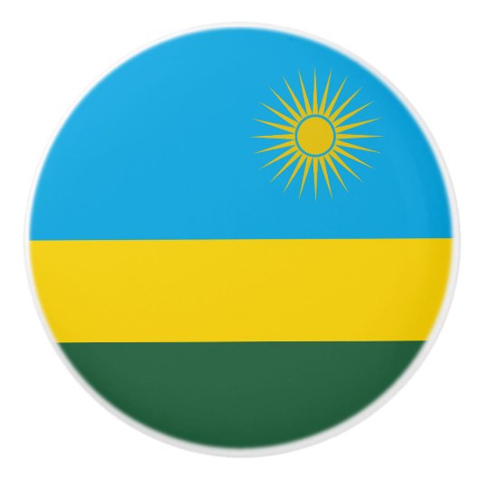 Bouton De Porte En Céramique Drapeau du Rwanda (Devant)