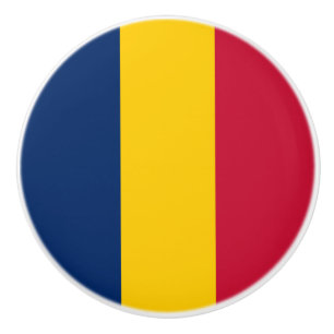 Bouton De Porte En Céramique Drapeau du Tchad