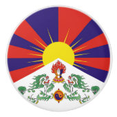 Bouton De Porte En Céramique Drapeau du Tibet libre (Devant)