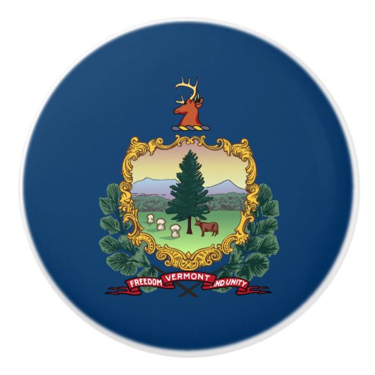 Bouton De Porte En Céramique Drapeau du Vermont (Devant)