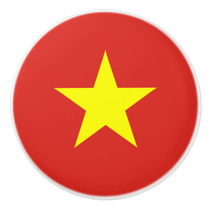 Bouton De Porte En Céramique Drapeau du Vietnam Ceramic Knob