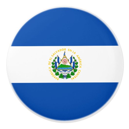 Bouton De Porte En Céramique Drapeau El Salvador (Devant)