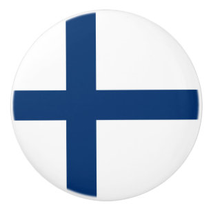 Bouton De Porte En Céramique Drapeau Finlande