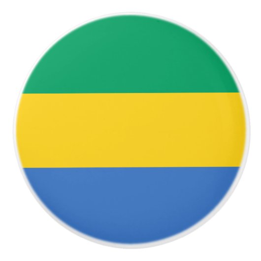 Bouton De Porte En Céramique Drapeau Gabon (Devant)