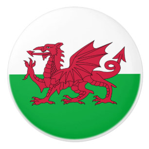 Bouton De Porte En Céramique Drapeau gallois (Pays de Galles) (Dragon gallois)