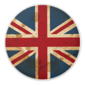 Bouton De Porte En Céramique Drapeau grunge souillé d'Union Jack R-U (Devant)
