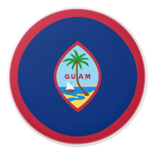 Bouton De Porte En Céramique Drapeau Guam