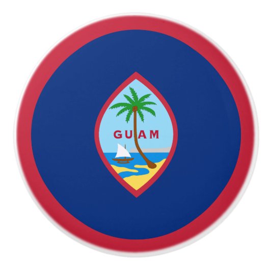 Bouton De Porte En Céramique Drapeau Guam (Devant)