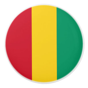 Bouton De Porte En Céramique Drapeau Guinée
