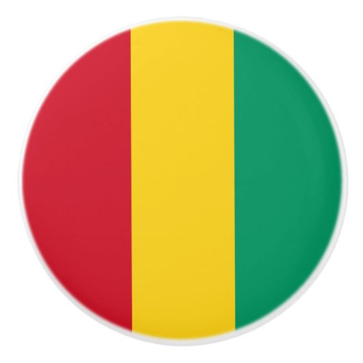 Bouton De Porte En Céramique Drapeau Guinée (Devant)