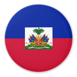 Bouton De Porte En Céramique Drapeau Haïti