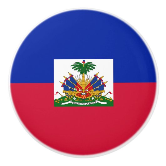 Bouton De Porte En Céramique Drapeau Haïti (Devant)