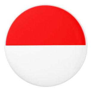 Bouton De Porte En Céramique Drapeau Indonésie