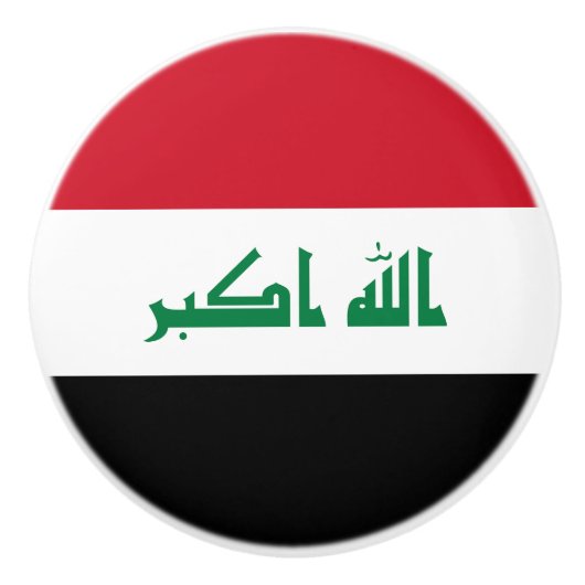 Bouton De Porte En Céramique Drapeau Iraq (Devant)