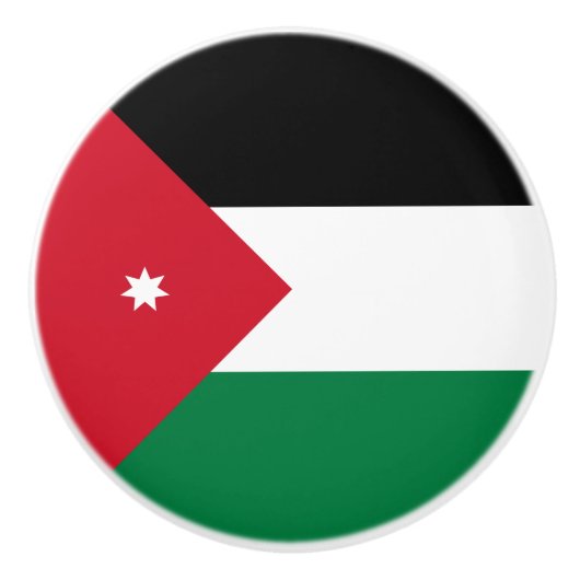 Bouton De Porte En Céramique Drapeau Jordanie (Devant)
