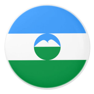 Bouton De Porte En Céramique Drapeau Kabardino Balkaria