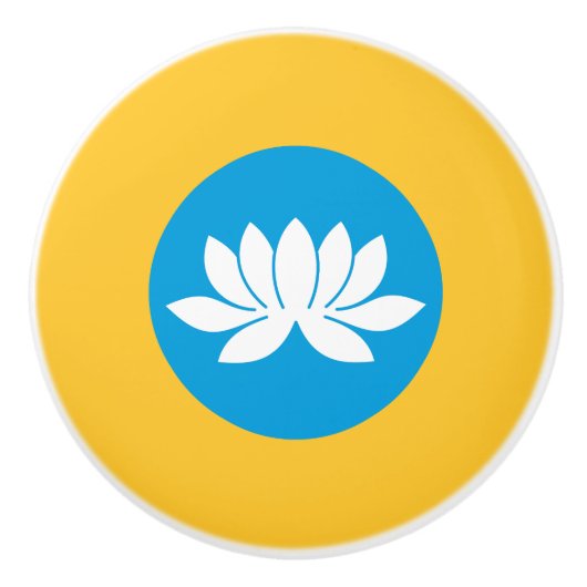 Bouton De Porte En Céramique Drapeau Kalmykia (Devant)