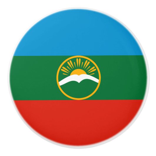 Bouton De Porte En Céramique Drapeau Karachay Cherkessia (Devant)