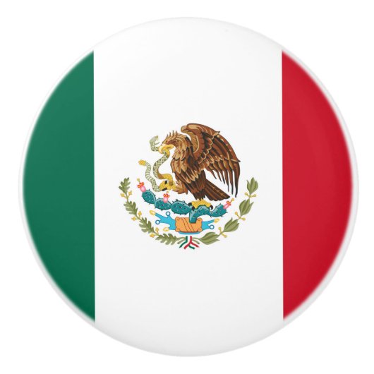 Bouton De Porte En Céramique Drapeau mexicain (Devant)