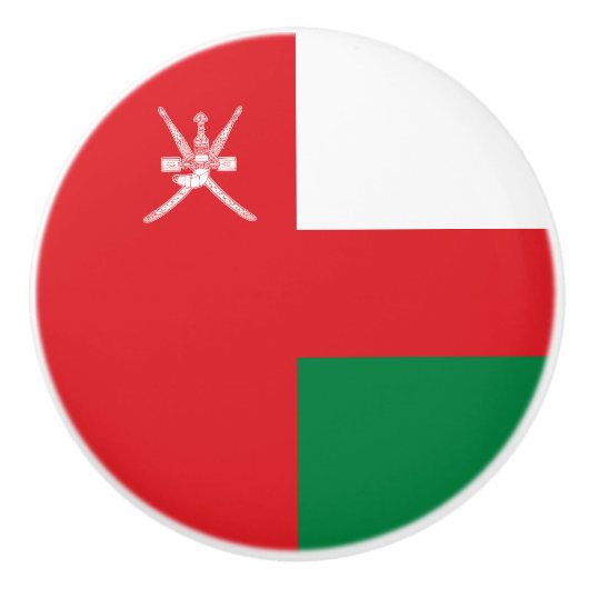 Bouton De Porte En Céramique Drapeau Oman (Devant)