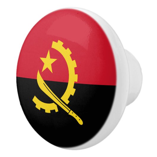 Bouton De Porte En Céramique Drapeau patriotique angolais (Droite)